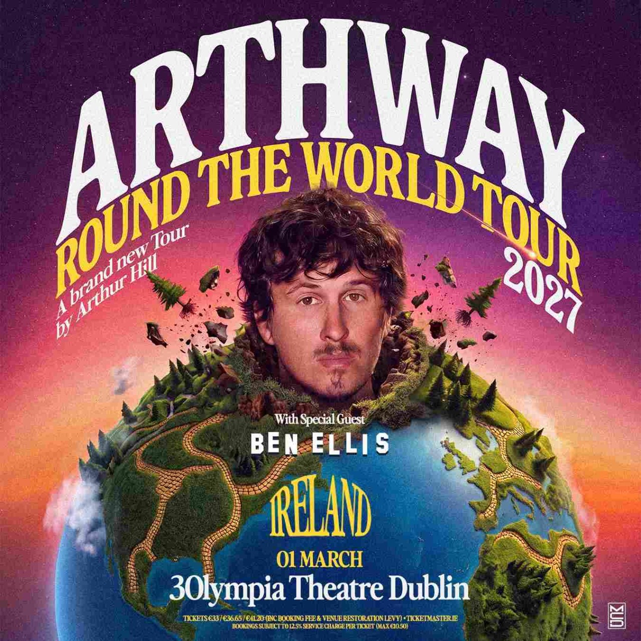 Arthur H, also known as Arthur Hill, promoting his 2027 Around the World Tour with special guest Ben Ellis at the 3Olympia Theatre in Dublin on 1 March.