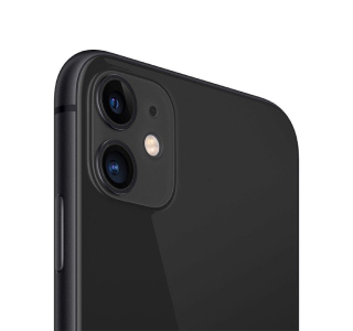 A closeup of the iPhone 11's dual camera