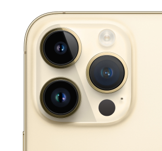 A closeup of the iPhone 14 Pro's camera