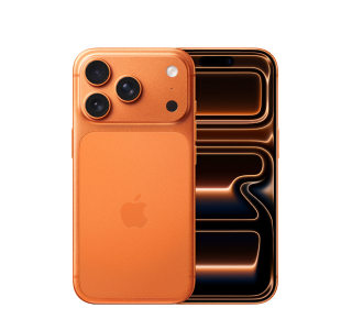 Three iPhone 17 Pro phones in different colours