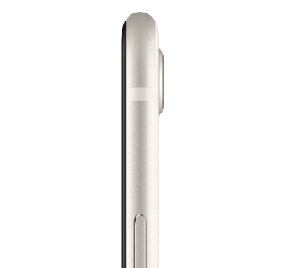 A closeup of the side of the iPhone SE, displaying its thin body. A closeup of the side of the iPhone SE, displaying its thin body.