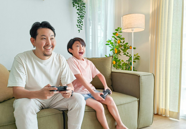 Two people gaming