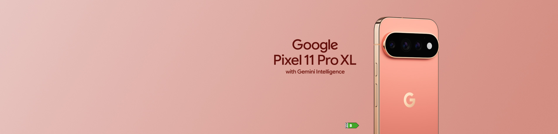 Google Pixel 11 Pro XL in pink with Gemini Intelligence.