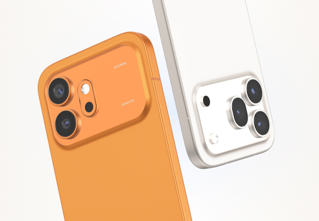 Angled rear view of two Honor smartphones: an orange phone in the foreground with a dual-camera island and a silver phone behind it with a triple-camera setup.