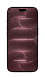 A full front view of a deep burgundy iPhone 18 Pro displaying a textured, abstract pink-and-maroon geometric wallpaper against a white background.