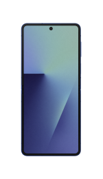 Front view of Samsung Galaxy Flip7 phone fully opened.