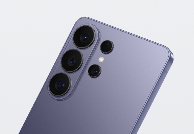 Back view of the camera lenses on a Samsung Galaxy S26 Ultra facing at an angle slightly to the left