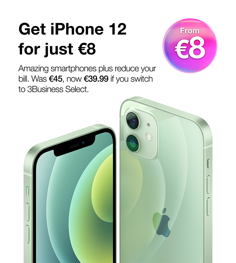 The iPhone 12 down from €45 to €39.99 with 3 business select