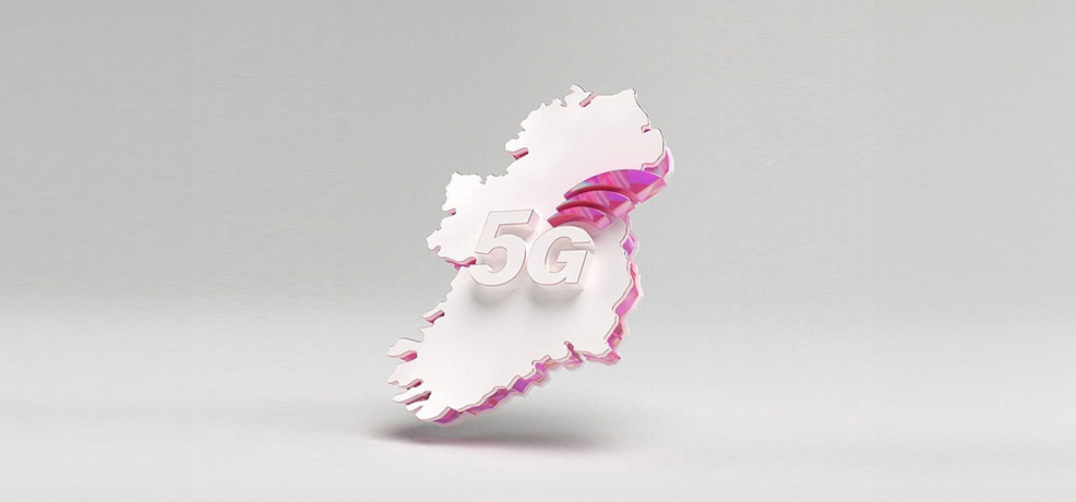 Map of Ireland with 5G signal overlay