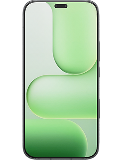 A black Honor 600 lite phone showing a green swirl pattern on the screen