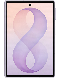 Front view of a lavender Samsung Galaxy Z Fold8 phone fully open.