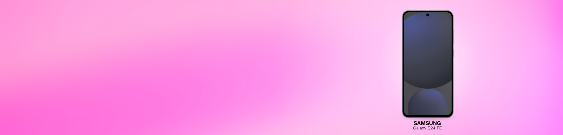 The SAMSUNG Galaxy S24 FE set against a vibrant pink background.