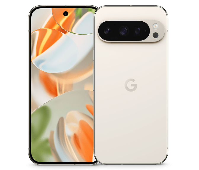 A white Google Pixel Smartphone